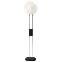 Floor lamp with two frosted glass lights Guzzini attributed 1980s