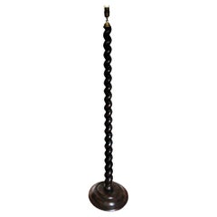 Floor  Lamp Wood  Barley Twist  Column, RE 19th Century, Arts and Crafts Spain
