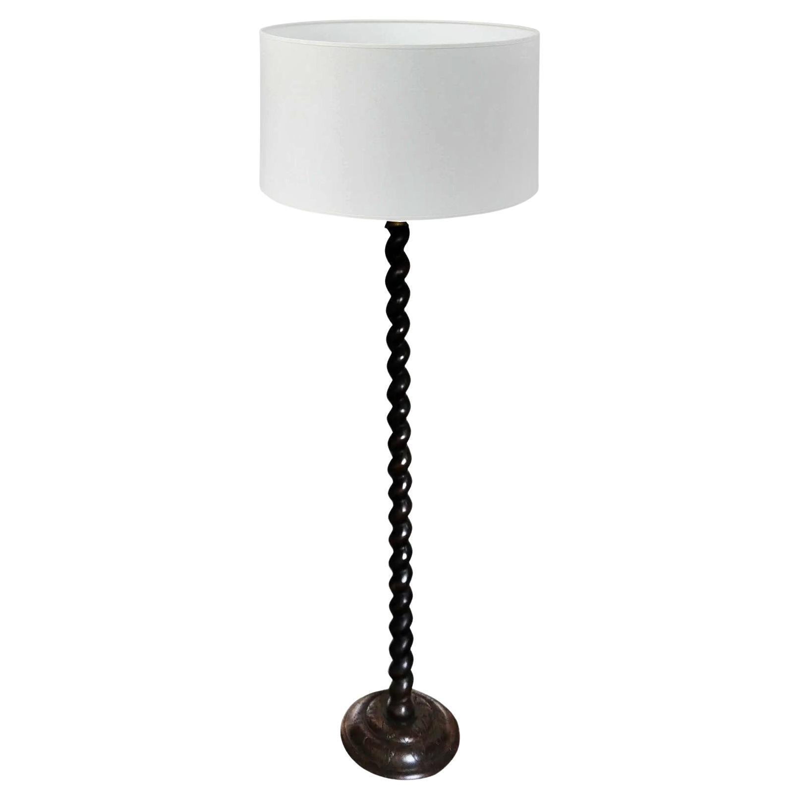 Piano  Lampada Wood  Orzo Twist  Colonna, RE XIX secolo, Arti e Mestieri Spagna