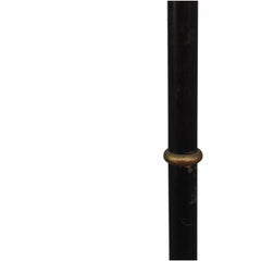 Floor Lamp Wrought Iron Red Shade Adjustable Shade, 1940