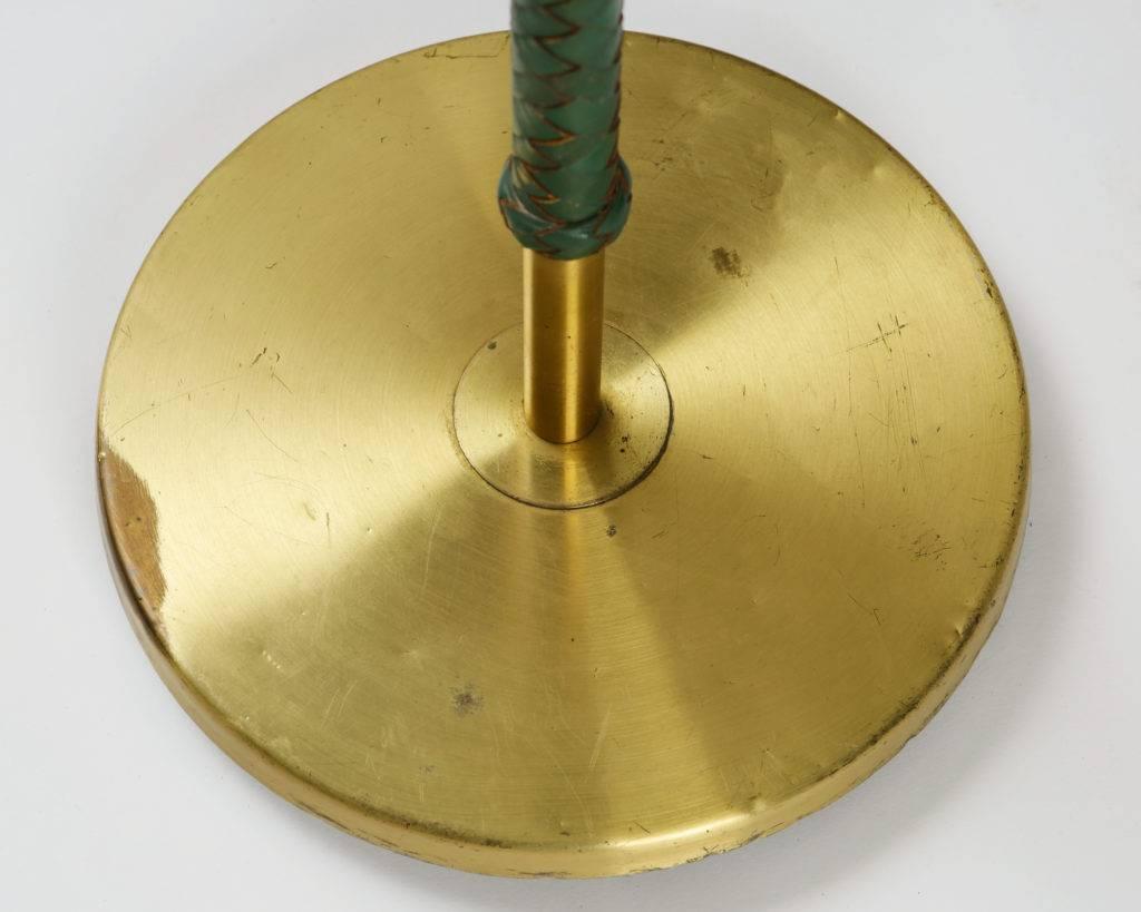 Floor Lamp, Anonymous, Brass and Leather, Sweden, 1950s For Sale 1
