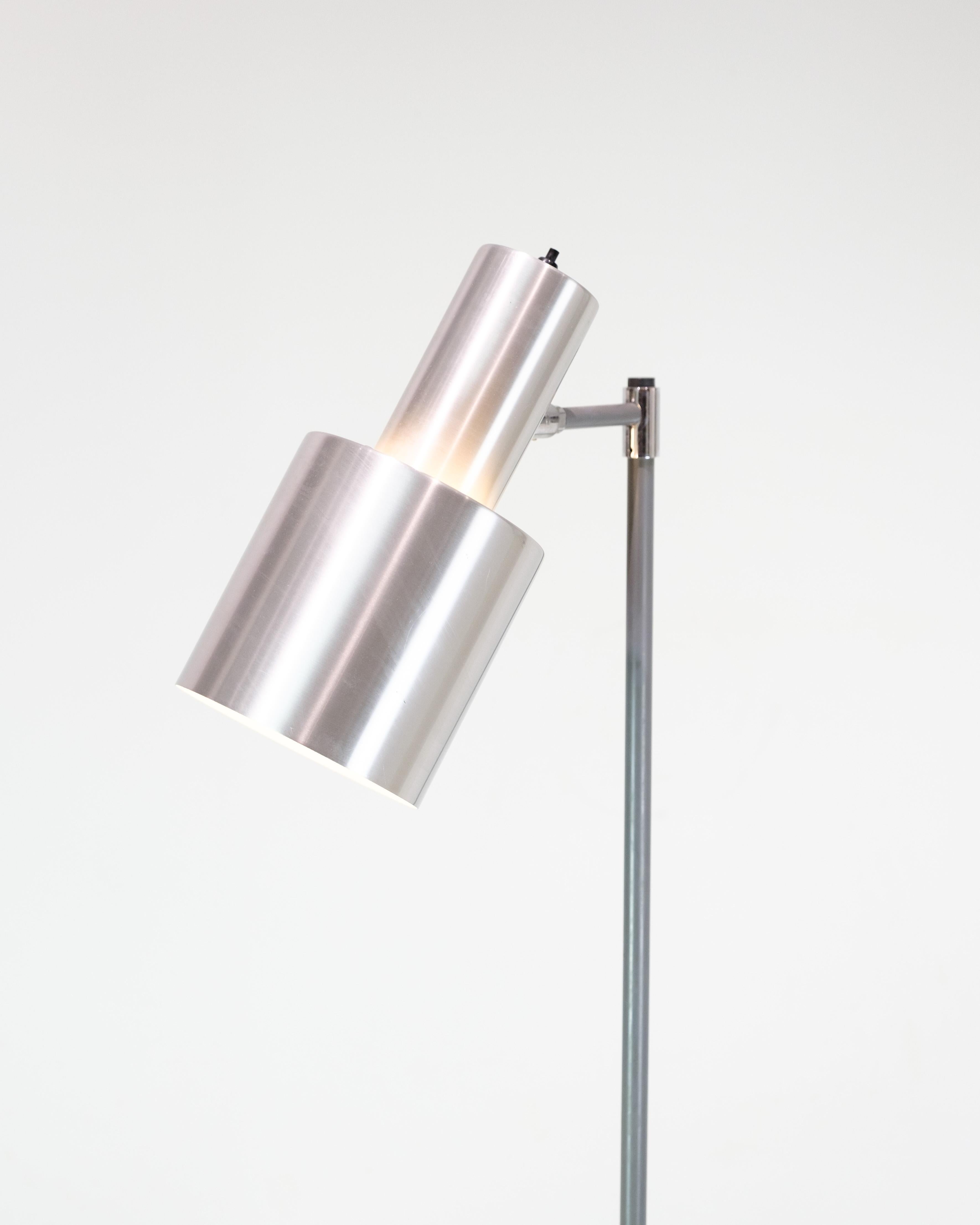 Mid-Century Modern Floor Lampe Model Studio Made In Stainless Steel By Jo Hammerborg From 1970s