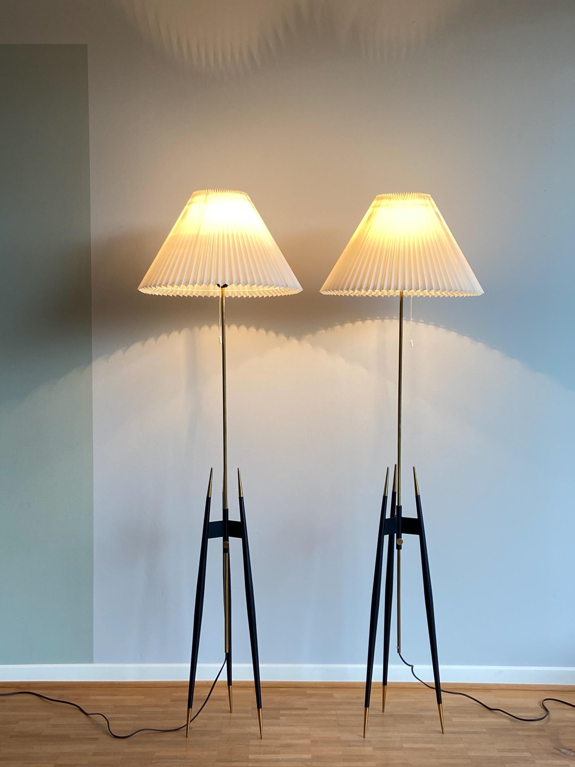 Danish Floor Lamps by Svend Aage Holm Sørensen 1950s Made in Denmark