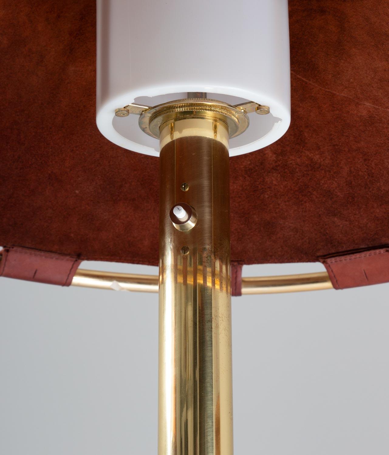 Floor Lamps in Brass and Leather Model 