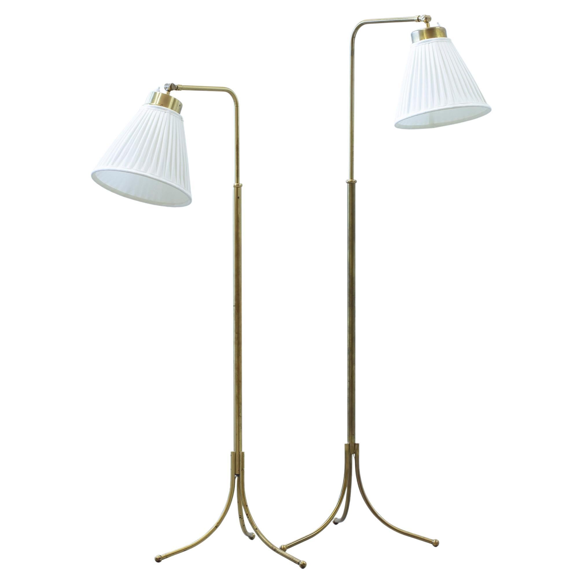 Floor Lamps in Brass by Josef Frank From Firma Svenskt Tenn, 1940s, Sweden