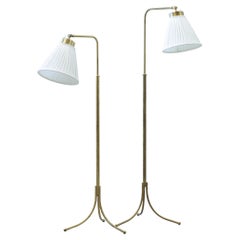 Vintage Floor Lamps in Brass by Josef Frank From Firma Svenskt Tenn, 1940s, Sweden