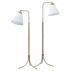 Lampadaires en laiton de Josef Frank de Firma Svenskt Tenn, années 1940, Suède