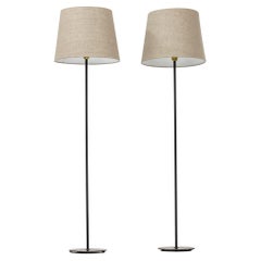 Vintage Floor Lamps in Grey and Brass G-07 by Alf Svensson, Bergboms, Sweden, 50s