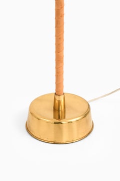 Floor Lamps in Leather, Brass and Lamp Shades by Lisa Johansson-Pape, 1950's