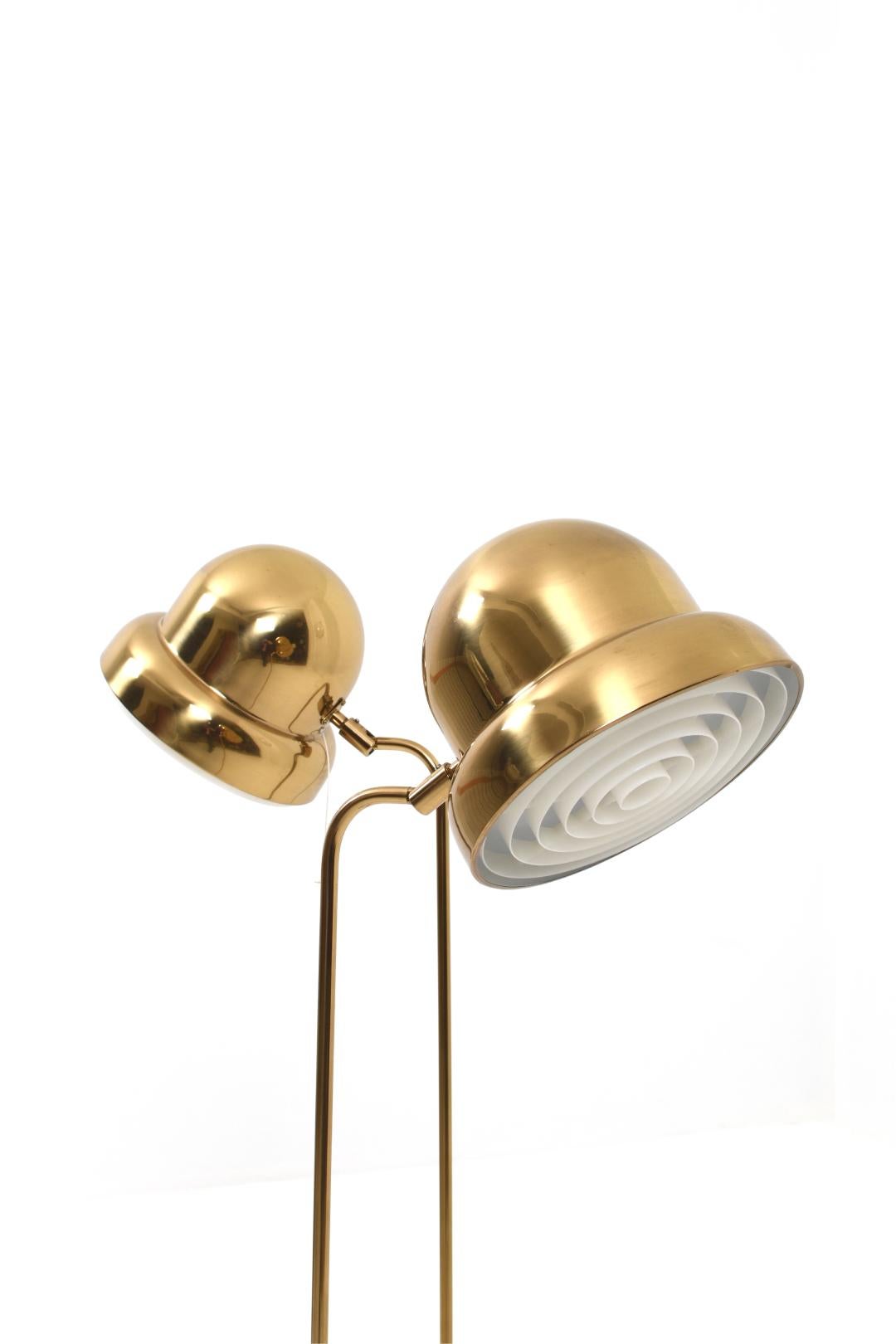 Brass Floor Lamps Model G-120 by Bergboms, Sweden, Set of 2