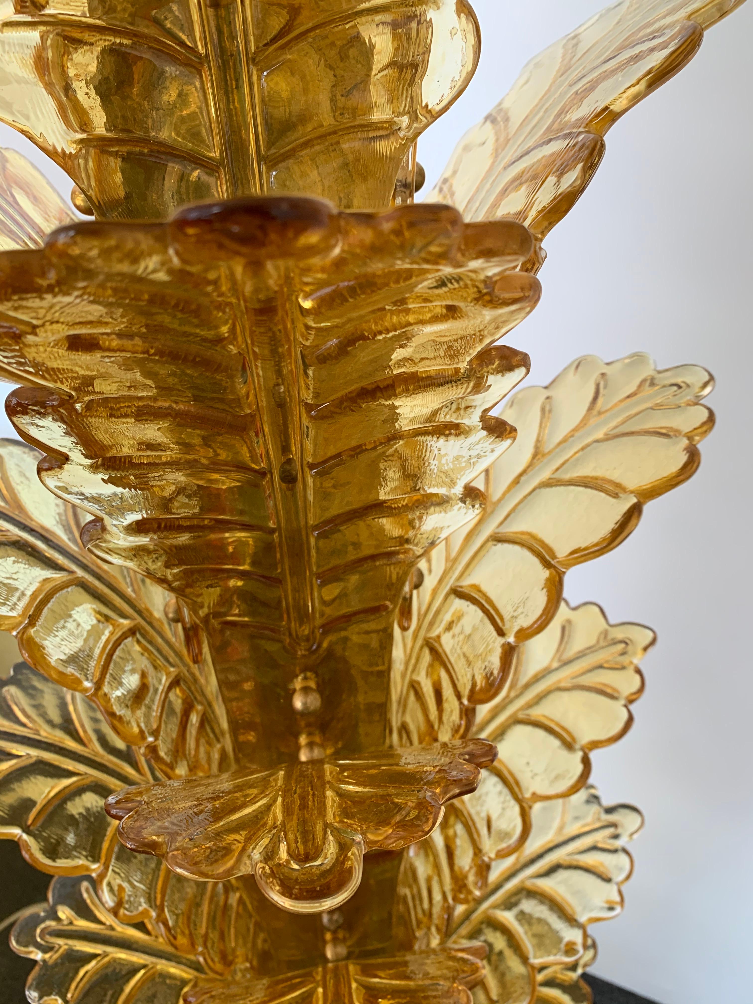 Floor Lamps Palm Tree Murano Glass and Brass, Italy In Good Condition In SAINT-OUEN, FR