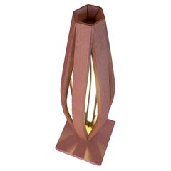 Floor LED Lamp M.Satta Winery Sustainable Oak Carrara Marble HandMade in Italy