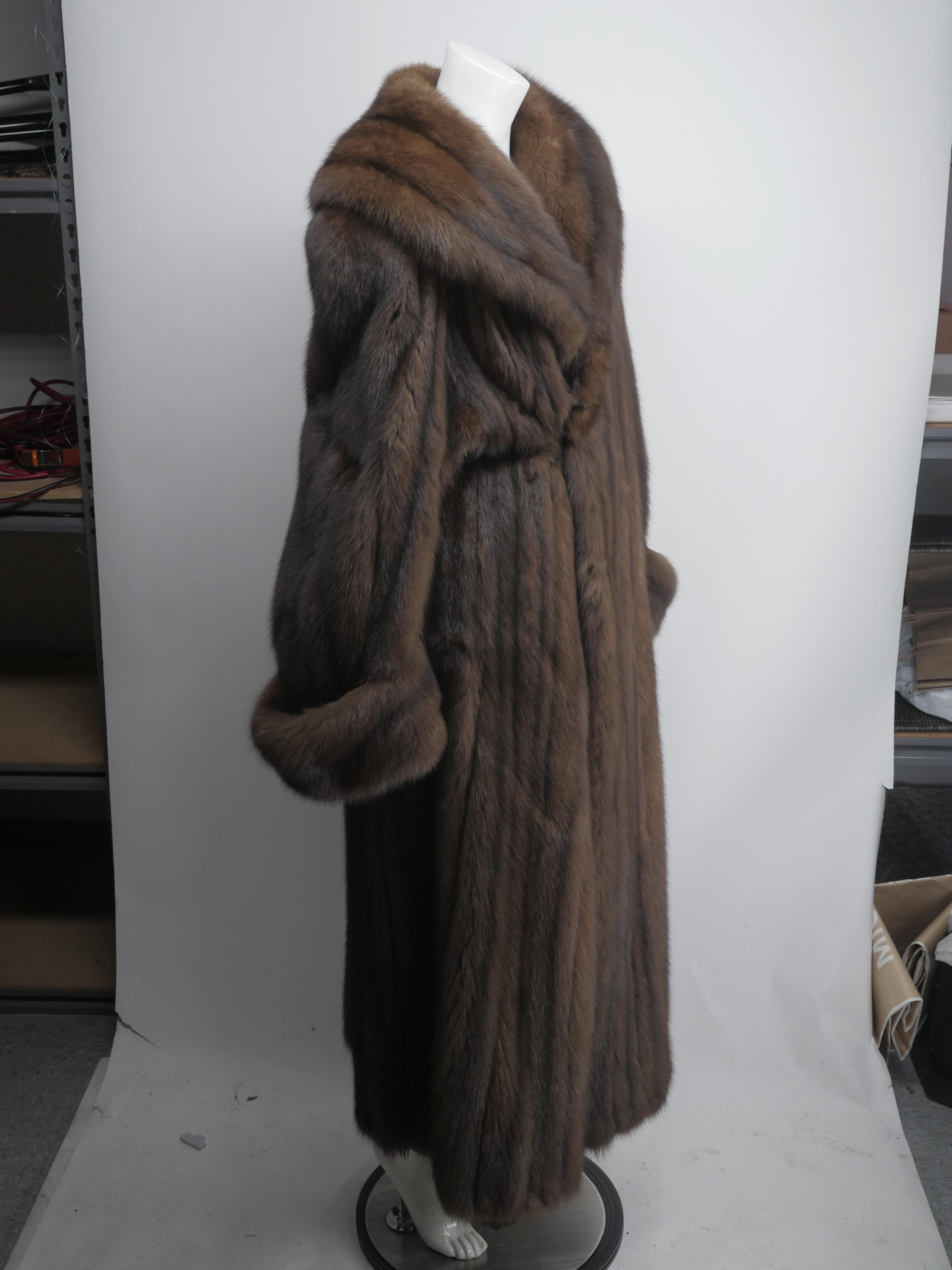 Floor Length Brown Sable Fur Coat 5