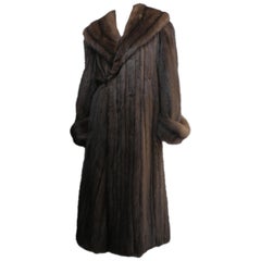 Floor Length Brown Sable Fur Coat