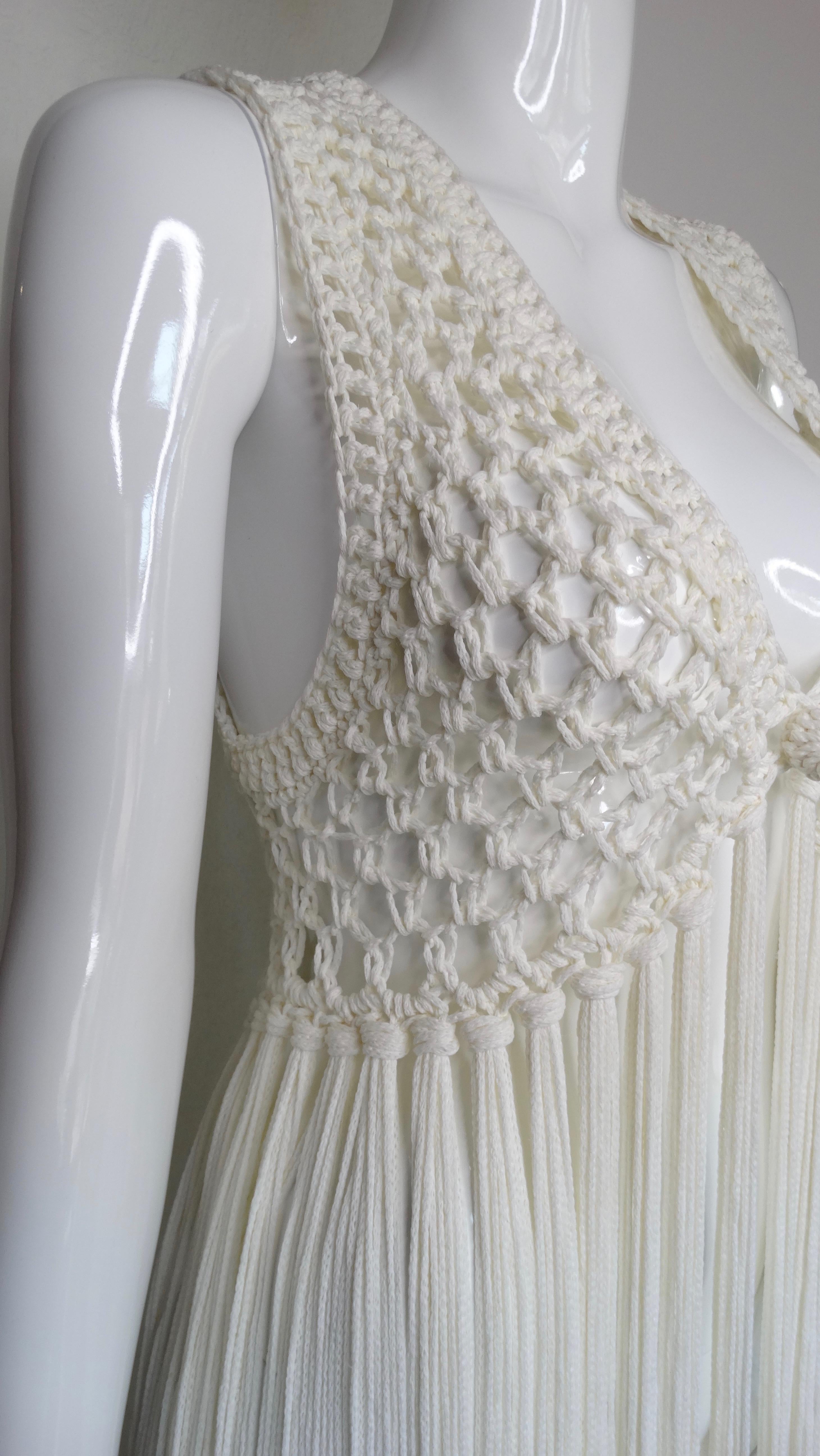  Floor Length Crochet Fringe Vest 8