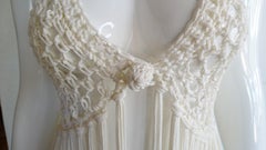 Floor Length Crochet Fringe Vest