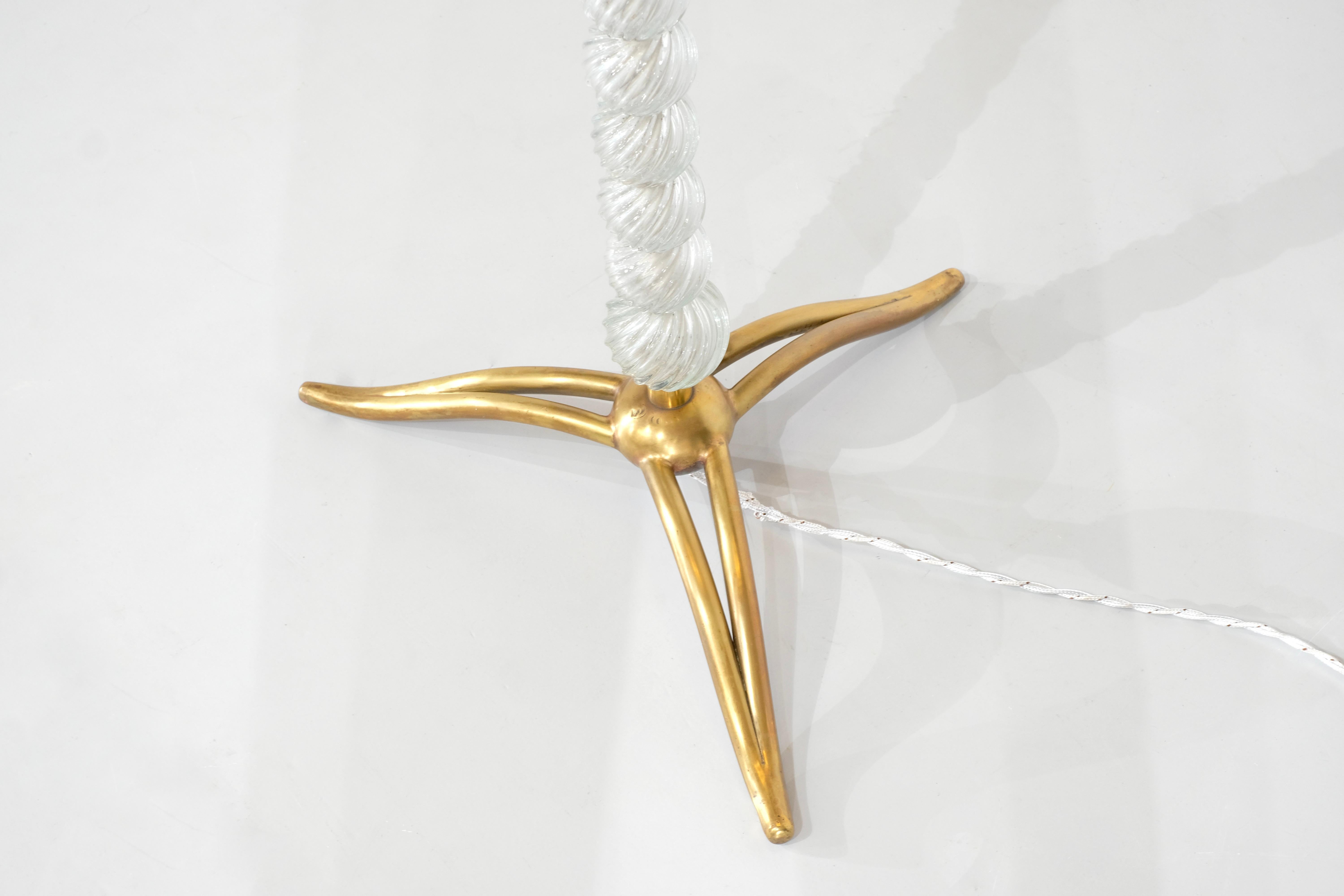 Stehleuchte aus Murano und Bronze, Seguso Vetri, Italien, zugeschrieben. im Angebot 8