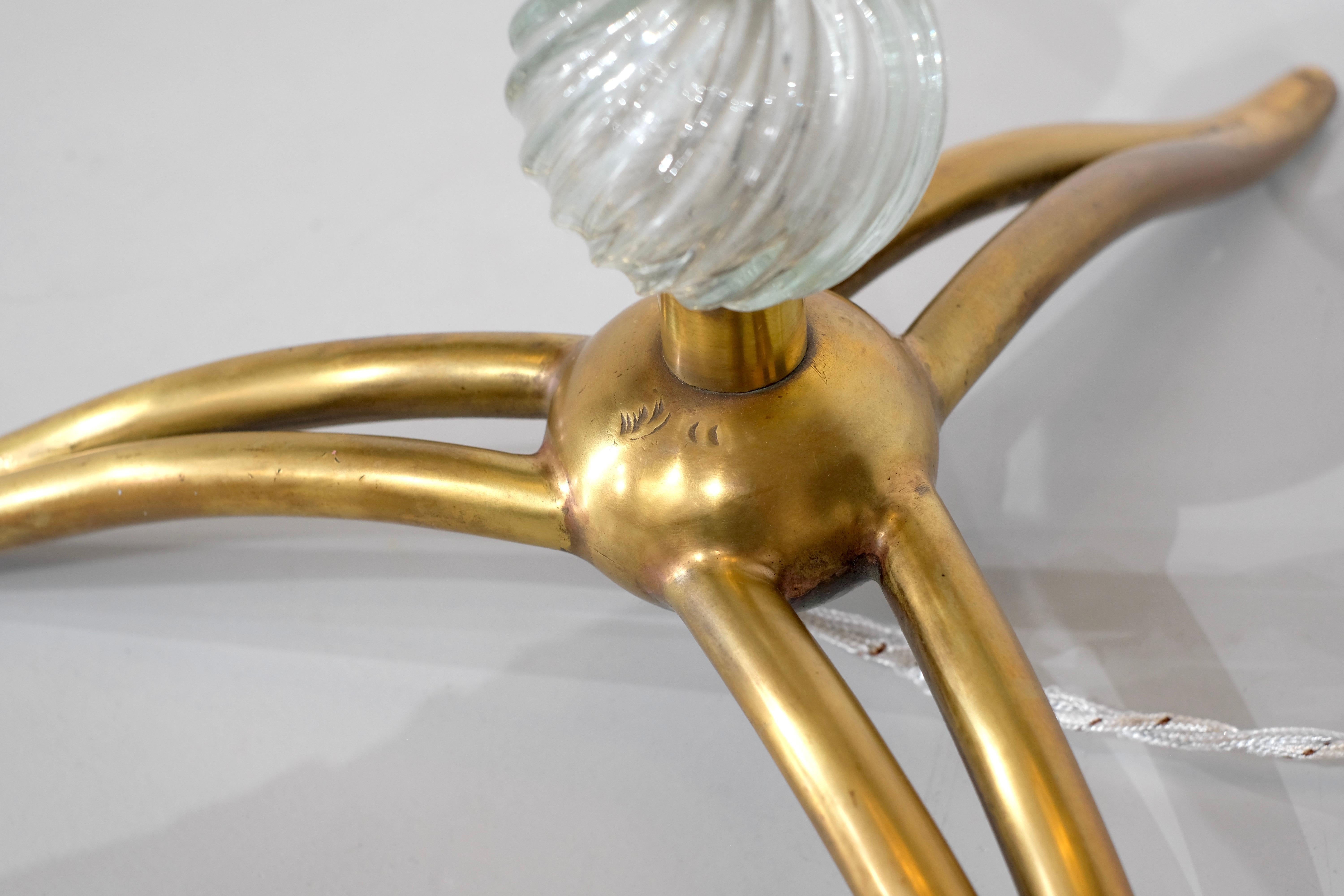 Stehleuchte aus Murano und Bronze, Seguso Vetri, Italien, zugeschrieben. im Angebot 9