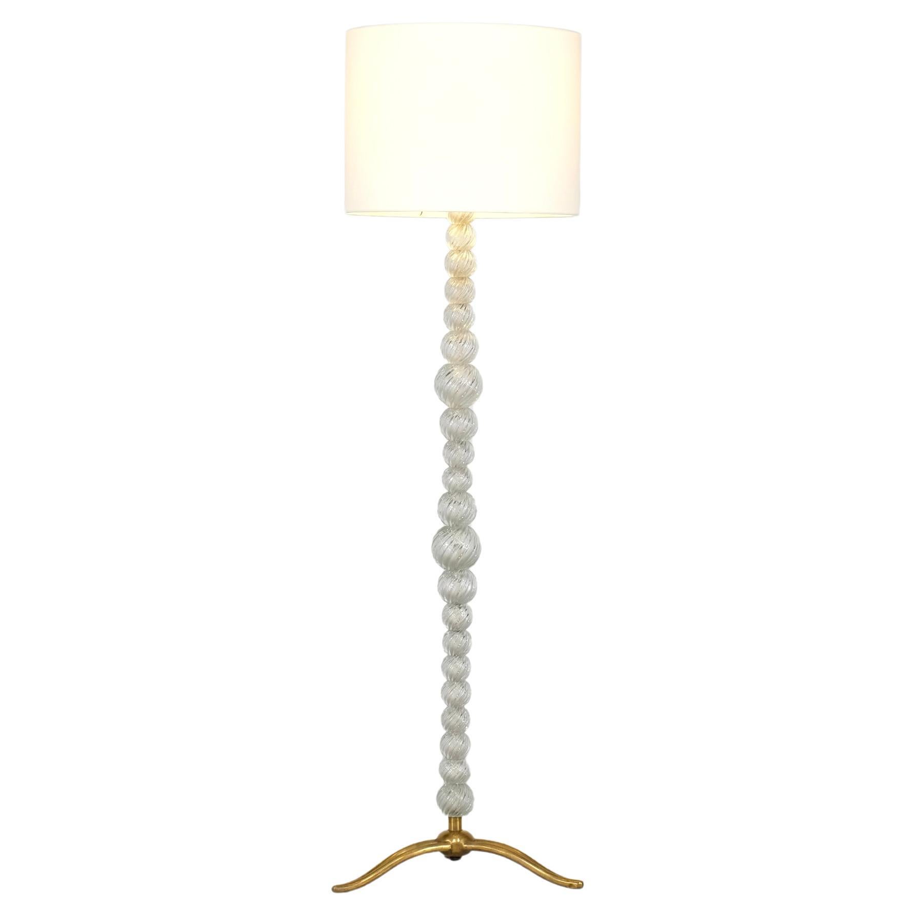 Stehleuchte aus Murano und Bronze, Seguso Vetri, Italien, zugeschrieben. im Angebot