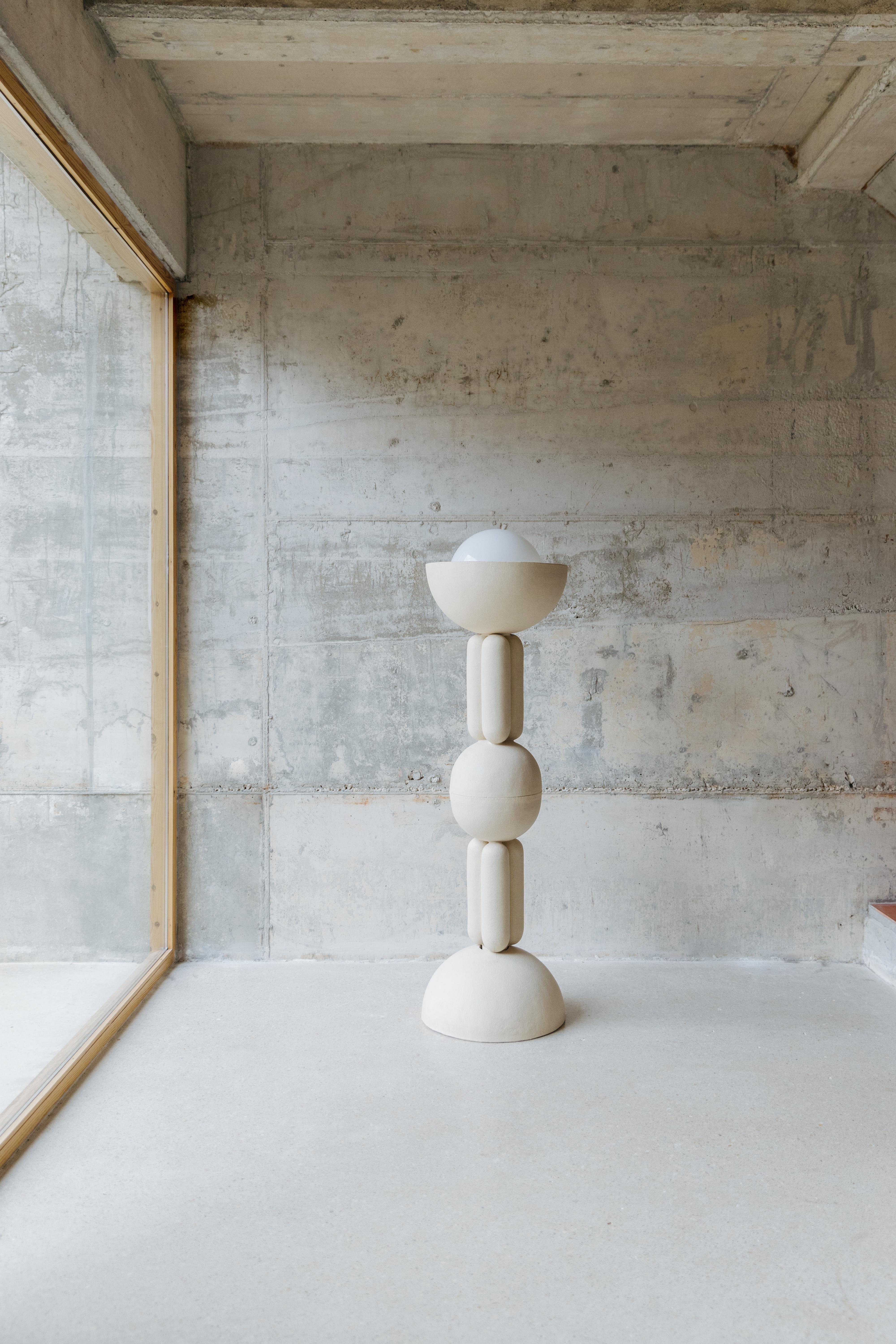 Floor light XL by Lisa Allegra
Dimensions: ø 47 x 146 cm
Materials: Clay
One of a kind.
Also available in Licorice color. Does not wire for USA.

Born in 1986 in Paris, Lisa Allegra has earned in 2010 a degree in furniture design from the École