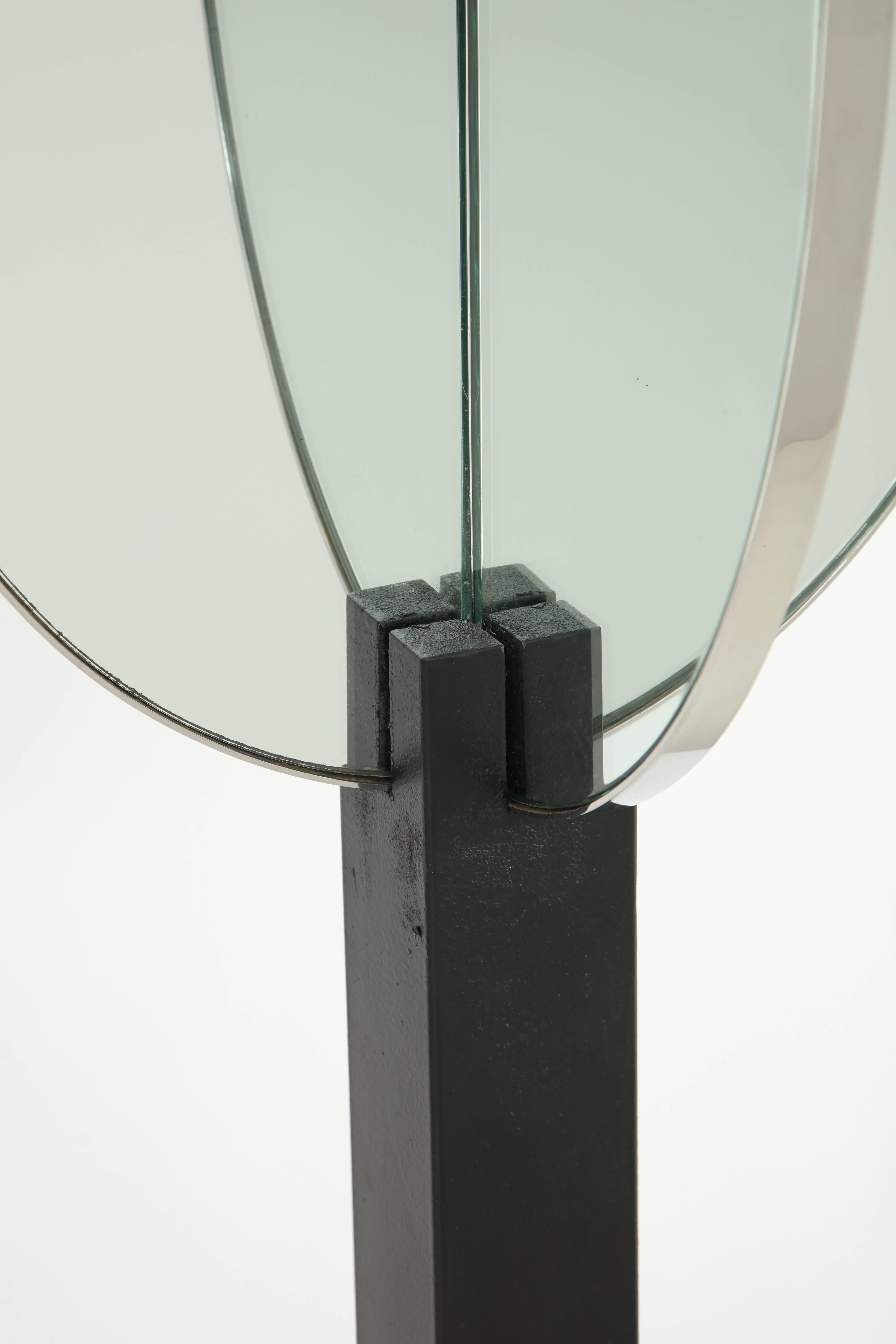 Metal Floor Mirror Designed by Robert Currie for Henri Bendel's Store For Sale