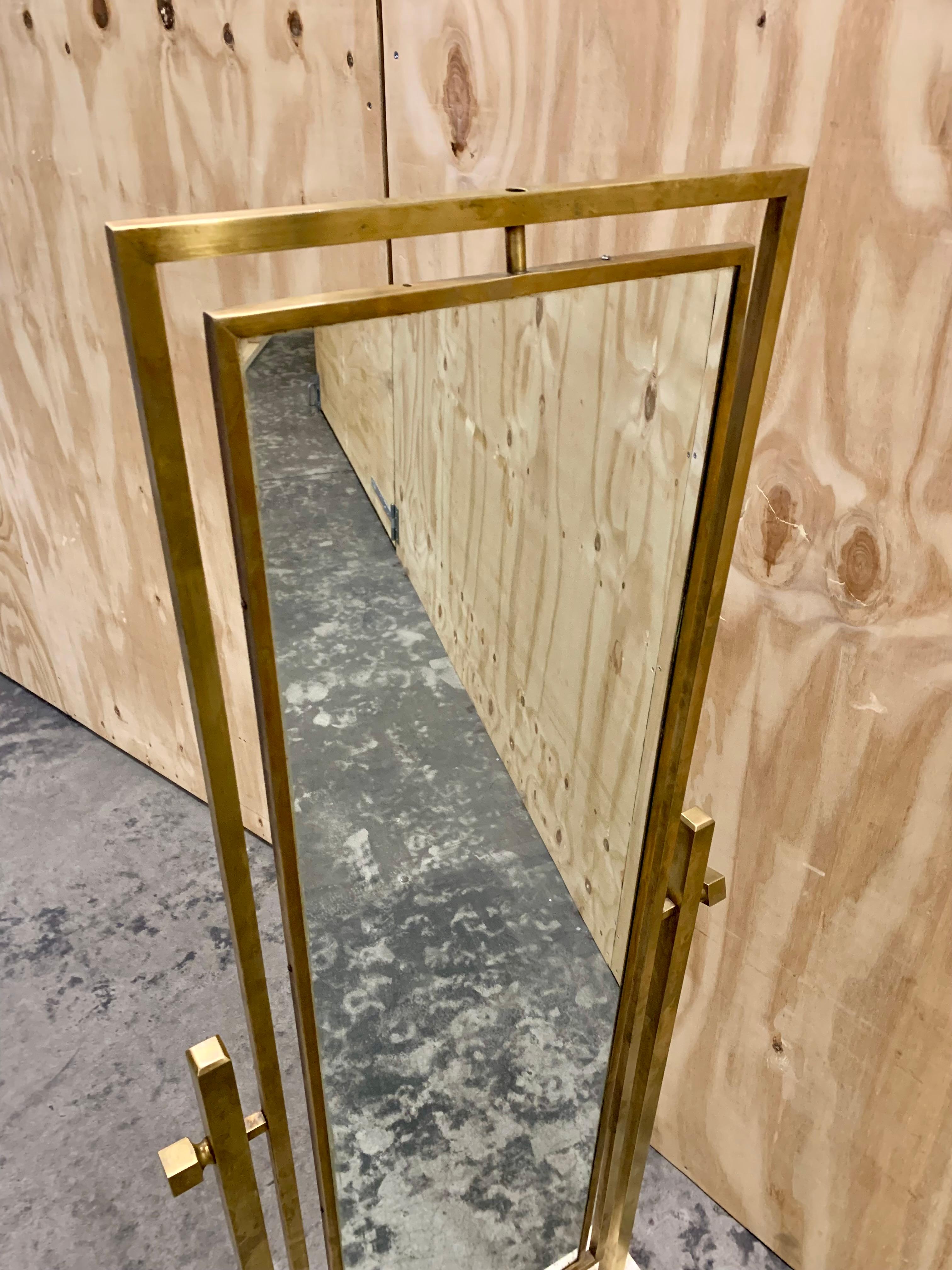 Brass Floor Mirror For Sale