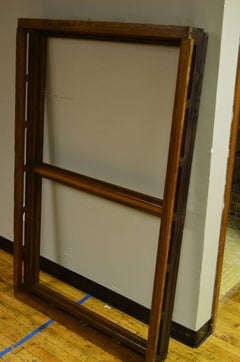 Floor Mirror Inserted into 1912 Oak Skylight Frame from Wisconsin State Capitol