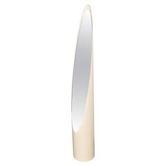 Floor Mirror Rodolfo Bonetto White Pvc Plastic Midcentury Italian Design, 1970s