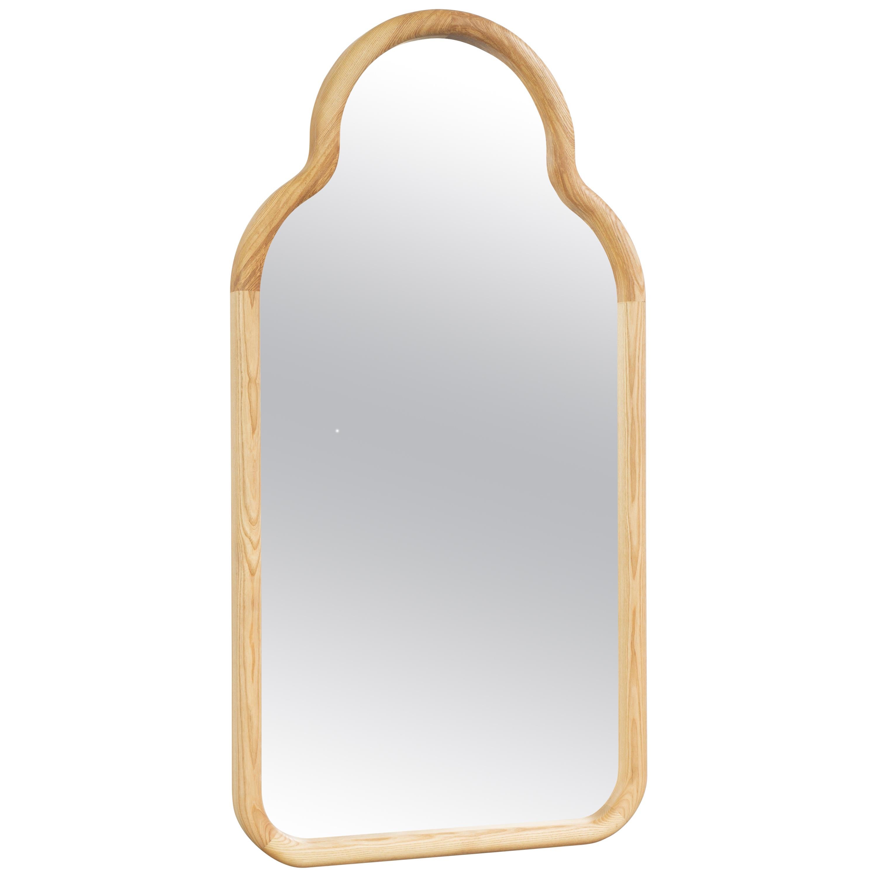 Floor Mirror 'TRN S' by Pani Jurek, Wood (natural) For Sale