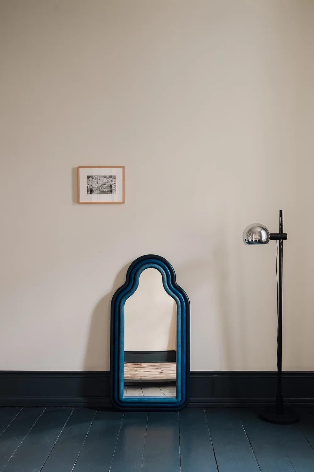 Organic Modern Floor Mirror 'TRN Triple' by Pani Jurek, Wood '+ colors' For Sale