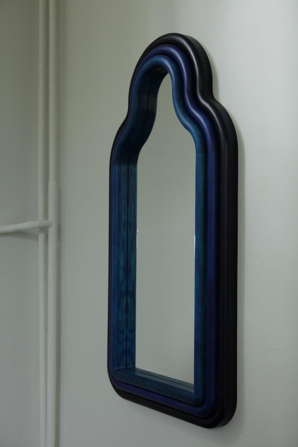 Contemporary Floor Mirror 'TRN Triple' by Pani Jurek, Wood '+ colors' For Sale