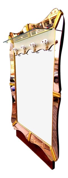 Floor Mirror with Coat Hangers by Pier Luigi Colli, 1950