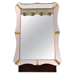 Miroir de sol avec porte-manteaux de luigi fontana, 1950