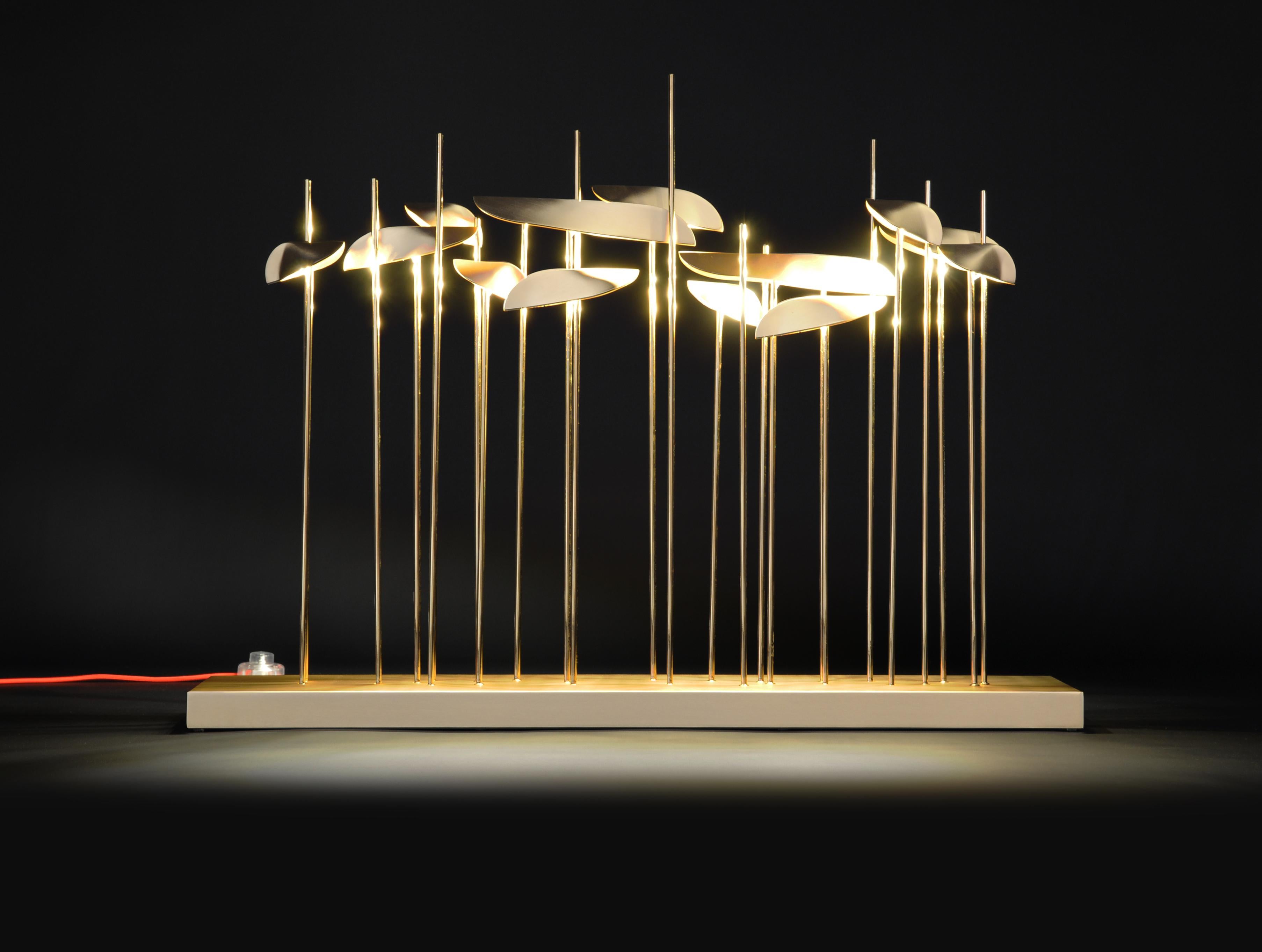 Italian Floor Model Anodine Table Lamp by Paolo Castelli 