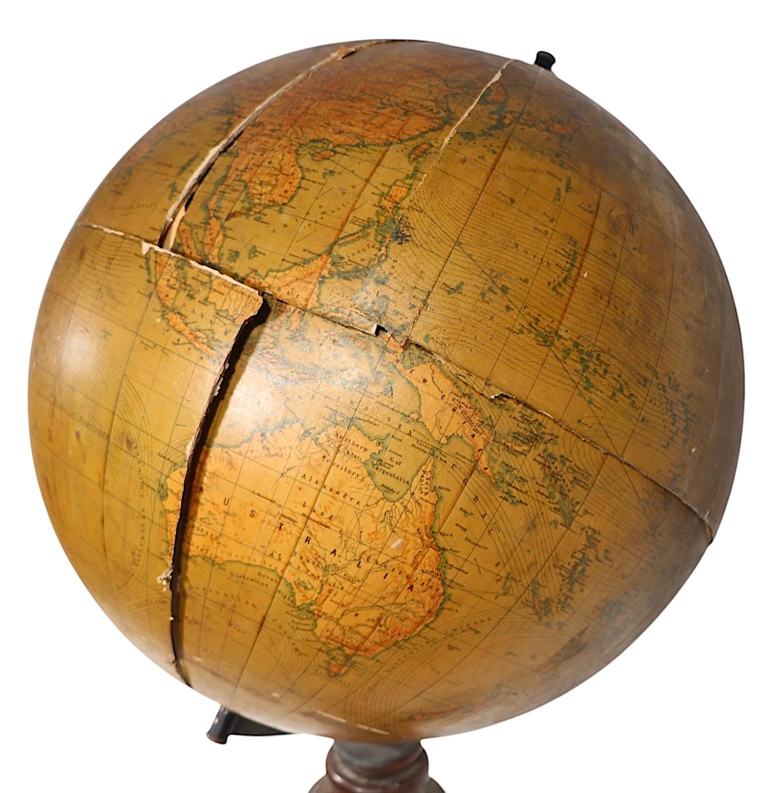 Modello di pavimento Terrestre  Globo realizzato in Germania da Dietrich Reimers Kiepert così com'è in vendita 5