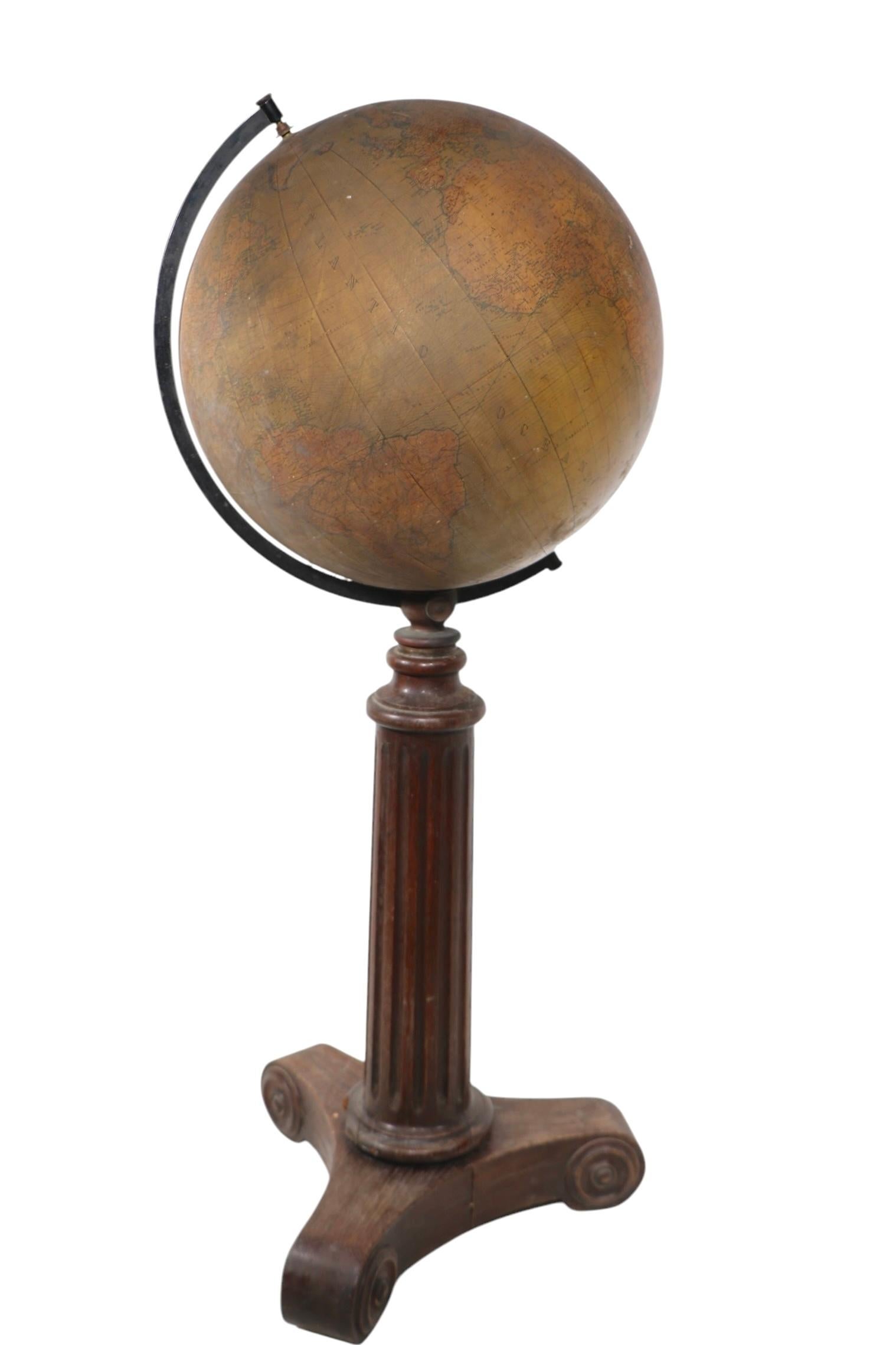 Impressionante mappamondo da pavimento Made in Germany Heinrich Kiepert, Dietrich Reimers c fine XIX sec.  / Inizio 20 C. Il grande (  22