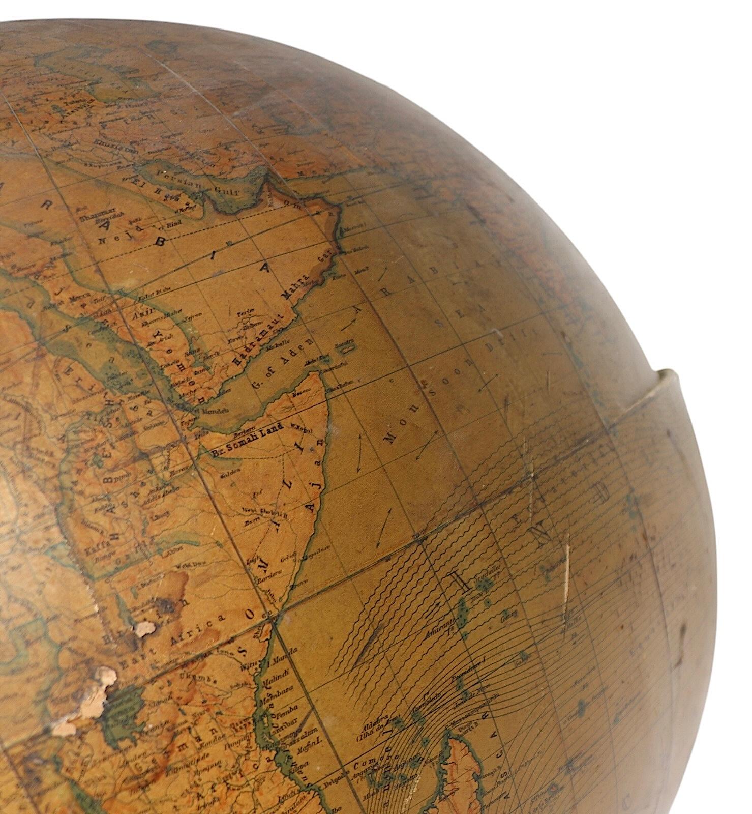 Modello di pavimento Terrestre  Globo realizzato in Germania da Dietrich Reimers Kiepert così com'è in vendita 2