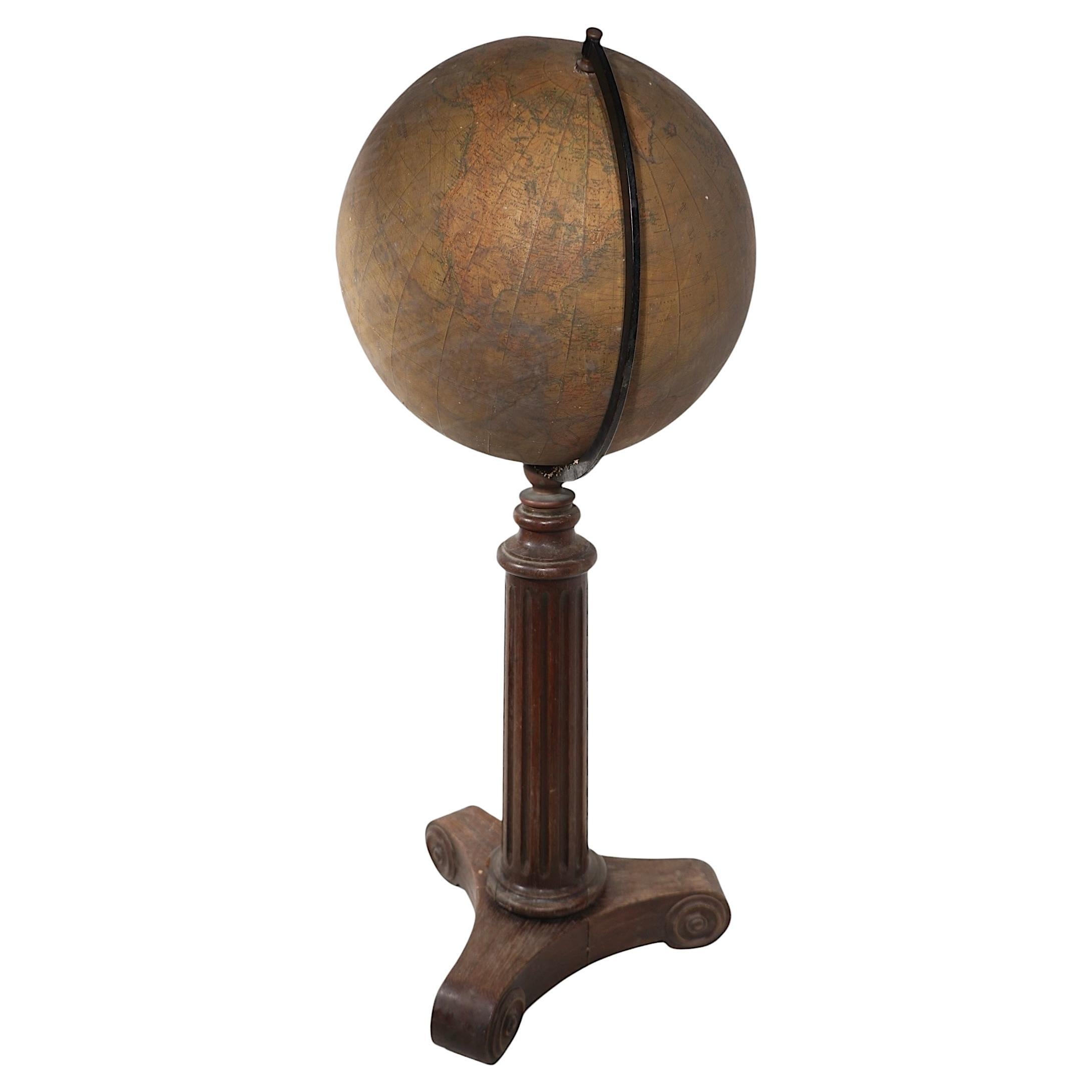 Floor Model Terrestrial  Globe Made in Germany by Dietrich Reimer Kiepert as is