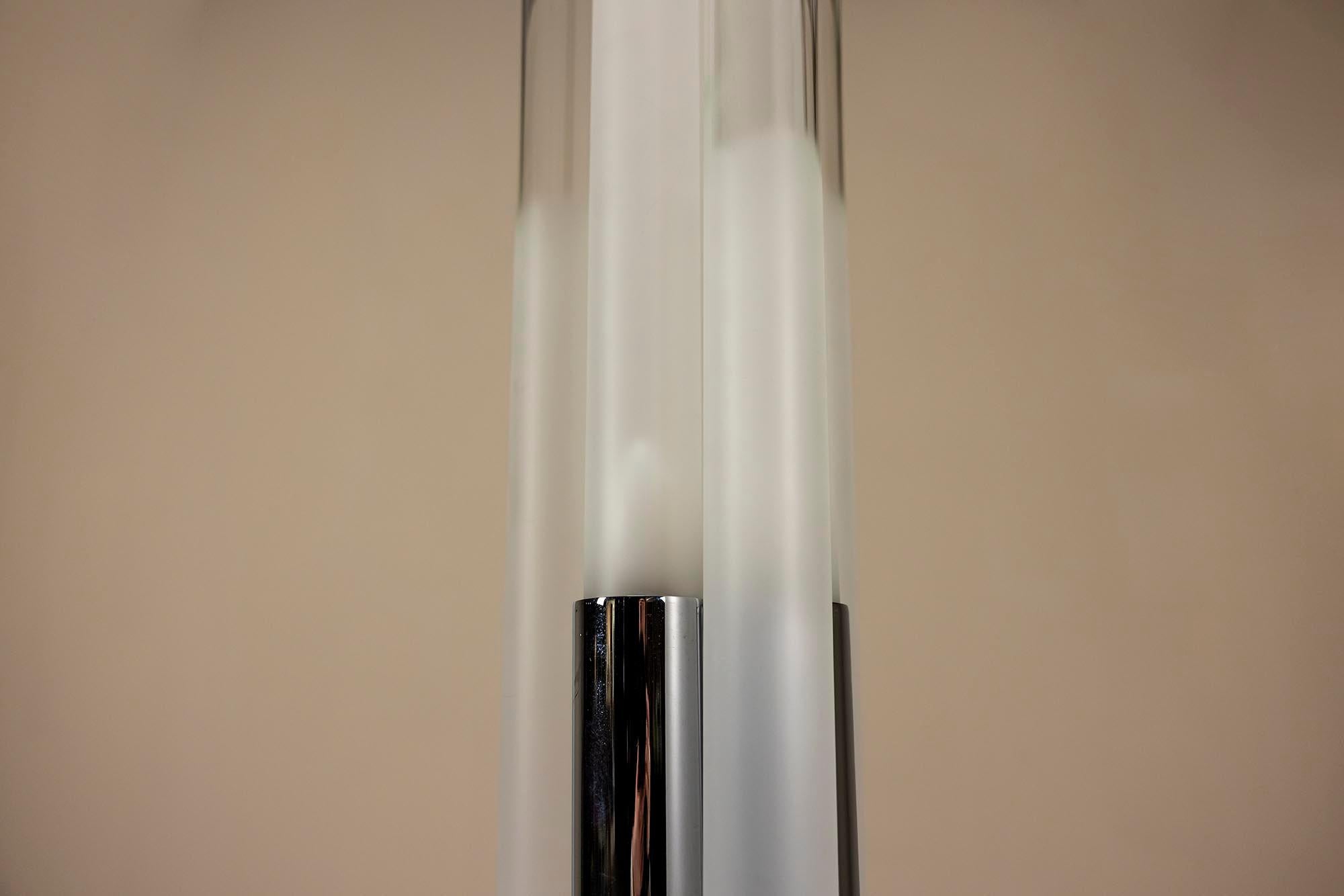 Lampadaire ou lampe de bureau en métal chromé et verre d'Aldo Nason pour Mazzega, Italie en vente 6