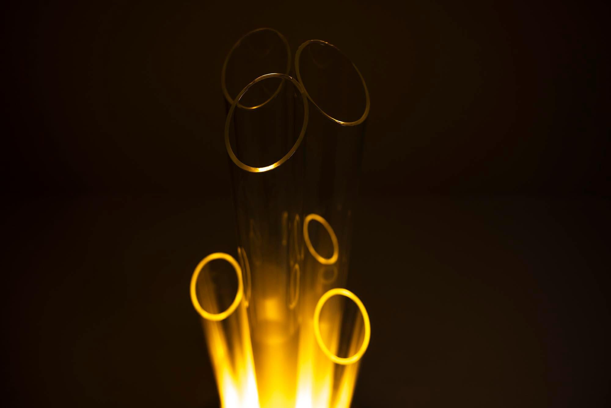 Lampadaire ou lampe de bureau en métal chromé et verre d'Aldo Nason pour Mazzega, Italie en vente 7