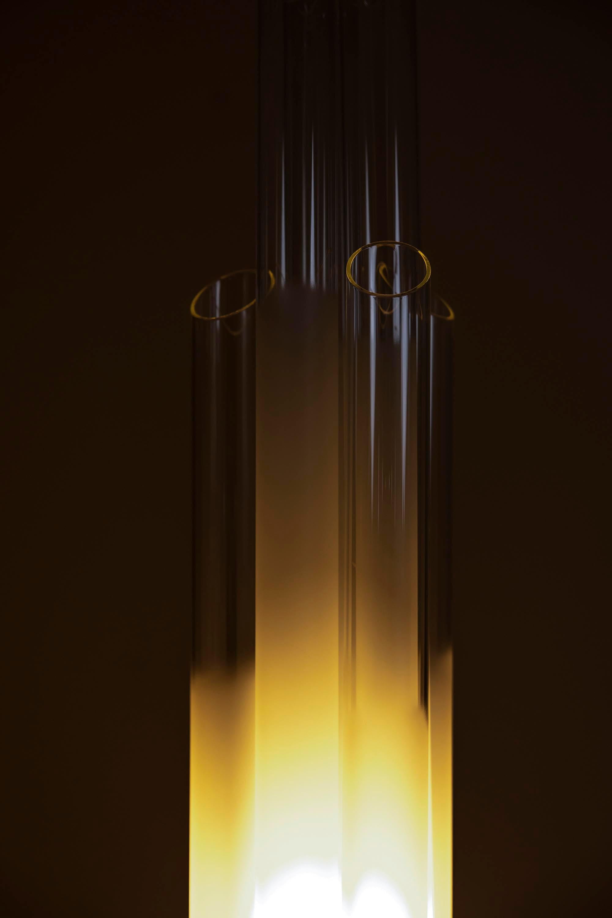 Lampadaire ou lampe de bureau en métal chromé et verre d'Aldo Nason pour Mazzega, Italie en vente 10