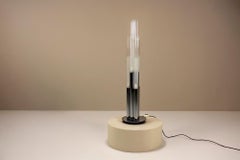 Floor or Table Lamp in Chromed Metal and Glass by Aldo Nason for Mazzega, Italy