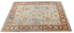 Tapis de sol orange:: tapis de salon avec crème Tapis oriental fait à la main