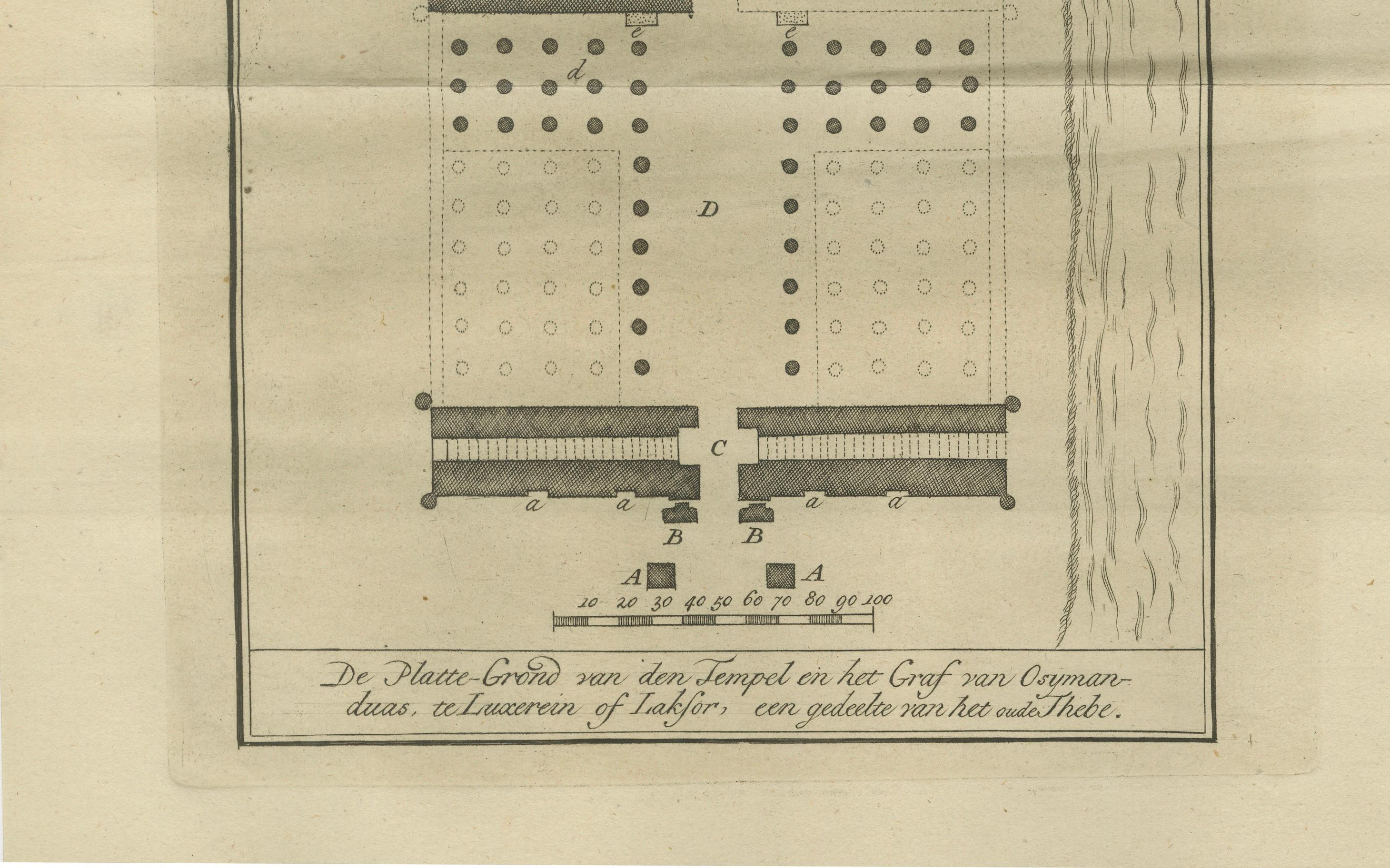Planta del Templo de Amón en Luxor - Antigua Tebas, c.1710 Holandés en venta
