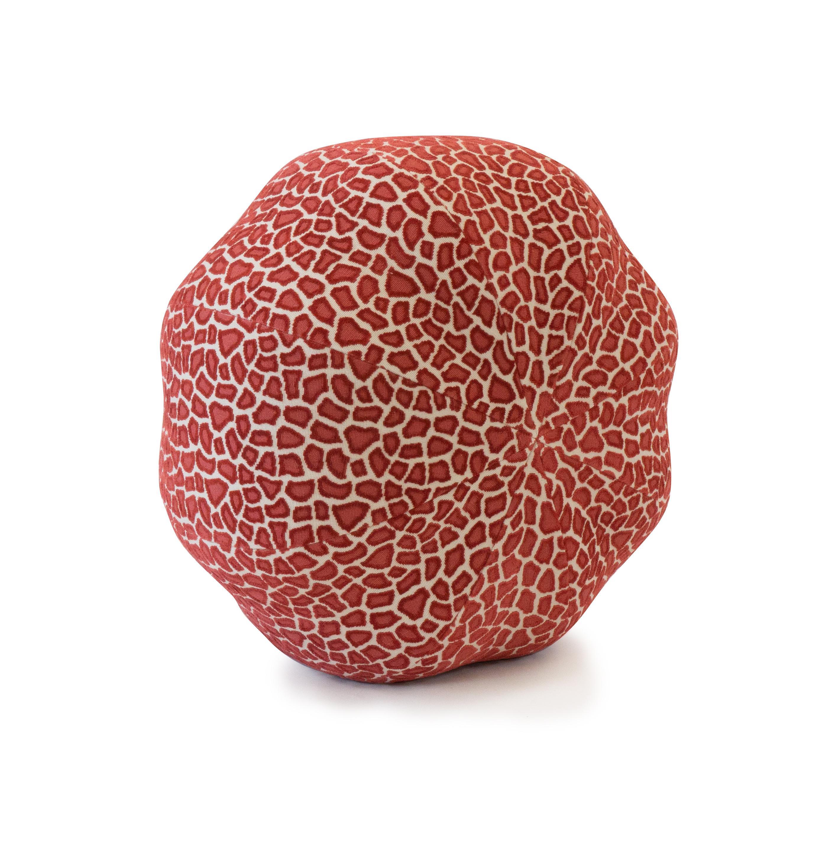 Our Pumpkin pouf is a handmade pouf floor cushion shown in Jim Thompson Wild Thing a red animal print cut velvet. Made in our studio in Norwalk, CT. Customizable upon request.

Measurements:
Overall: 28”D x 19”H

Price As Shown: $1,370 each
COM