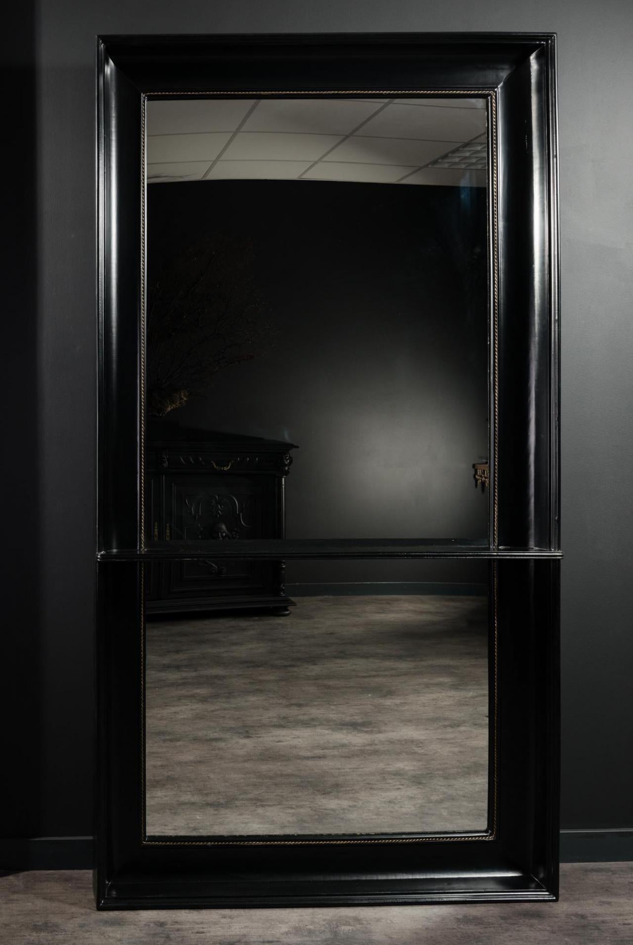 Floor Rectangular and Antique Style Mirror with Integrated Shelf 3