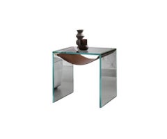Amaca-Beistelltisch aus Glas und Leder von Tonelli Design
