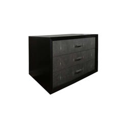 Cómoda con Frente de Pizarra en Acabado Gris Pizarra con Exterior Lacado Negro