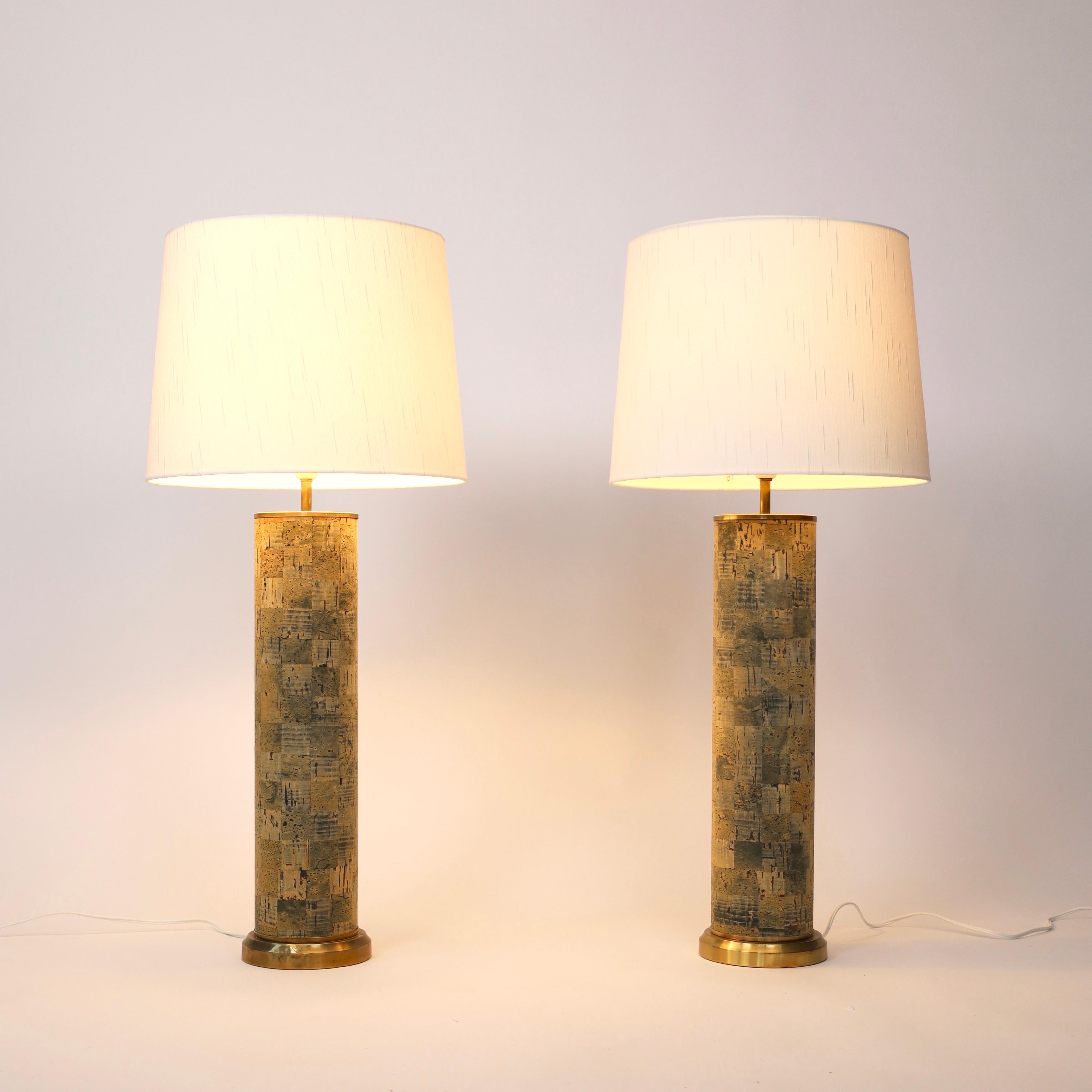 Lampes en liège sur pied conçues par Svend Aage Holm Sorensen, années 1960, Danemark en vente 6