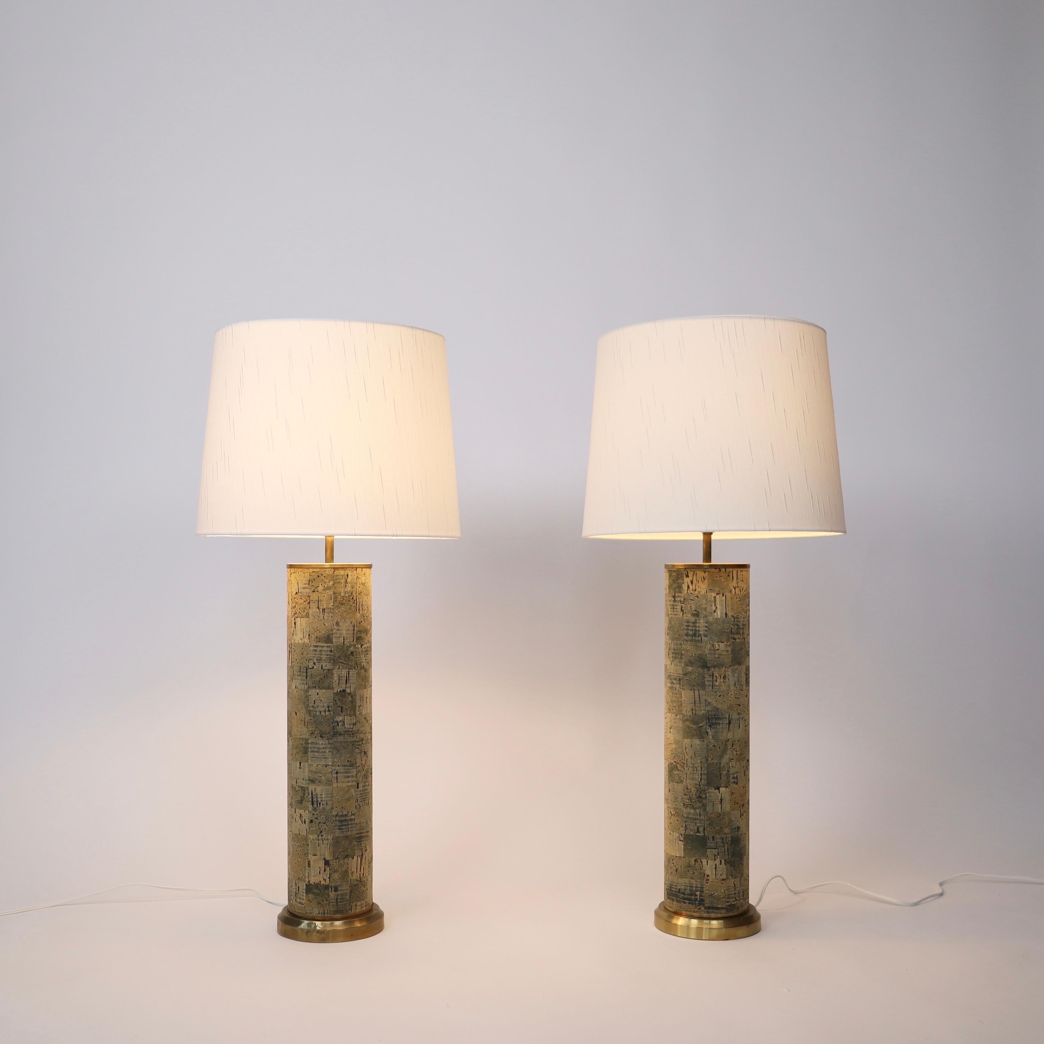 Danois Lampes en liège sur pied conçues par Svend Aage Holm Sorensen, années 1960, Danemark en vente